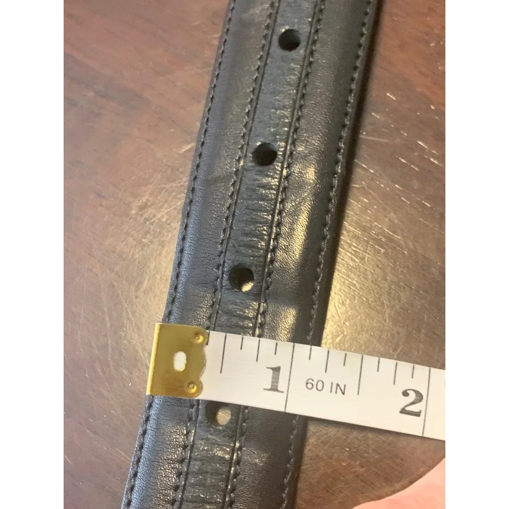 Mezlan  Black Leather Braided Inlay Belt Made in Spain Size 42